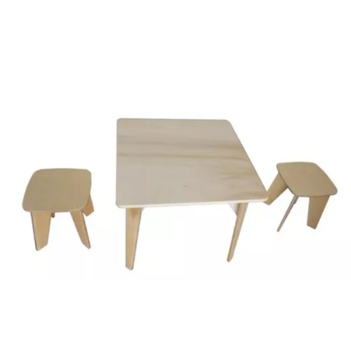 2 Benches And Table Children Nanu Wooden Dining Set Kit Mini Game Table